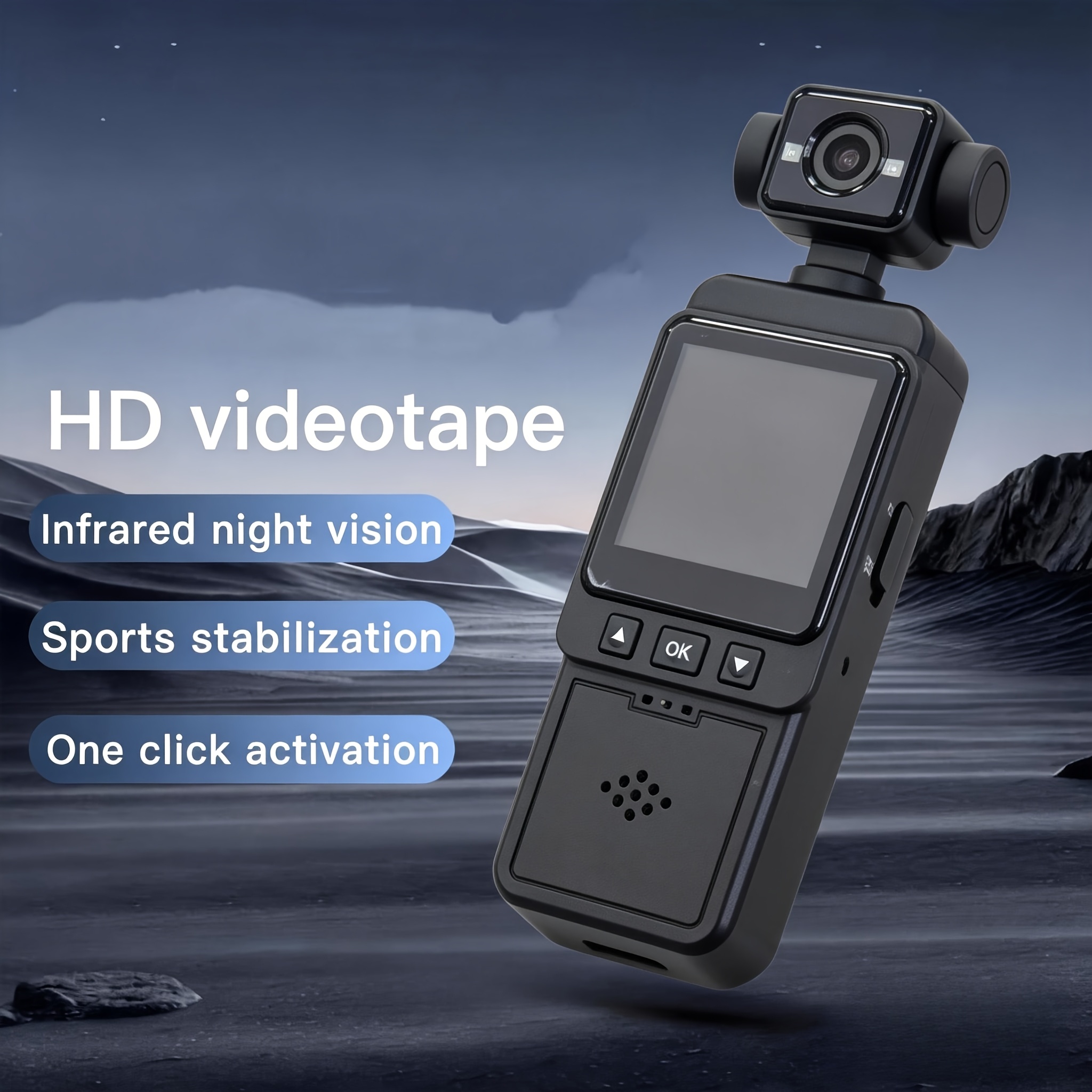 Lens Camera Clip - 2K WiFi Gimbal Action Camera, 360°