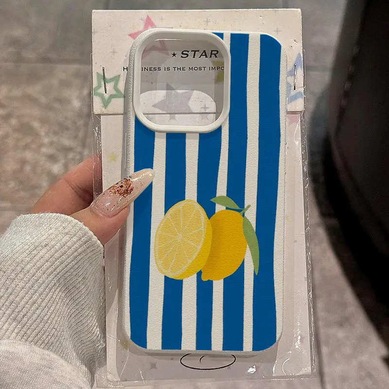 Yellow Lemon Blue Stripe Patte – Yellow Phone Accessories Bewertung und Preis