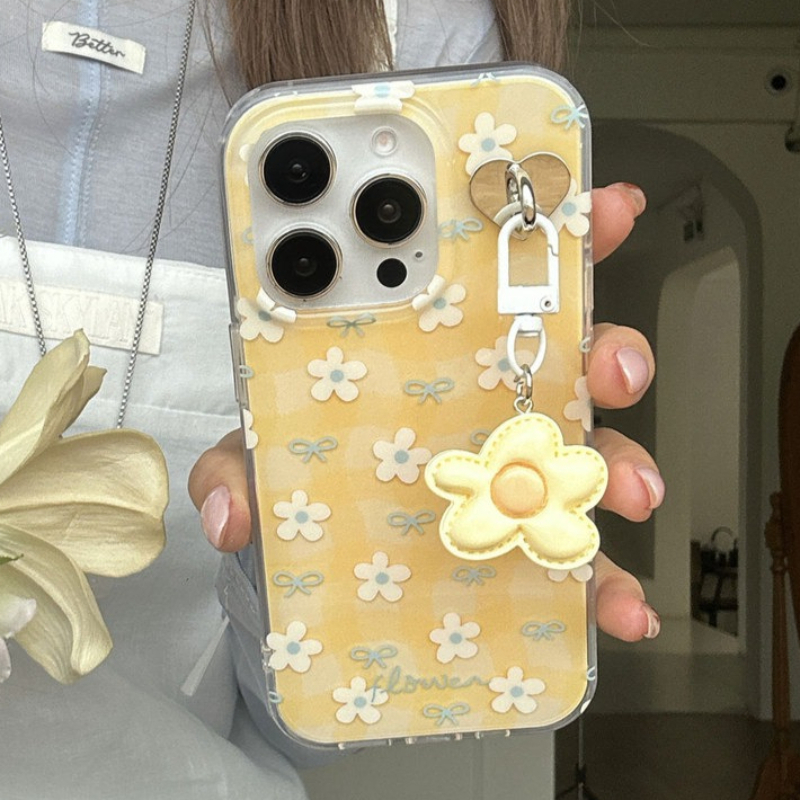 Cute Yellow Flower Pattern Pho – Yellow Phone Accessories Bewertung und Preis