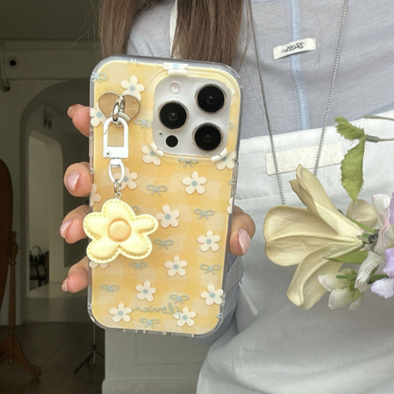 Cute Yellow Flower Pattern Pho – Yellow Phone Accessories Bewertung und Preis