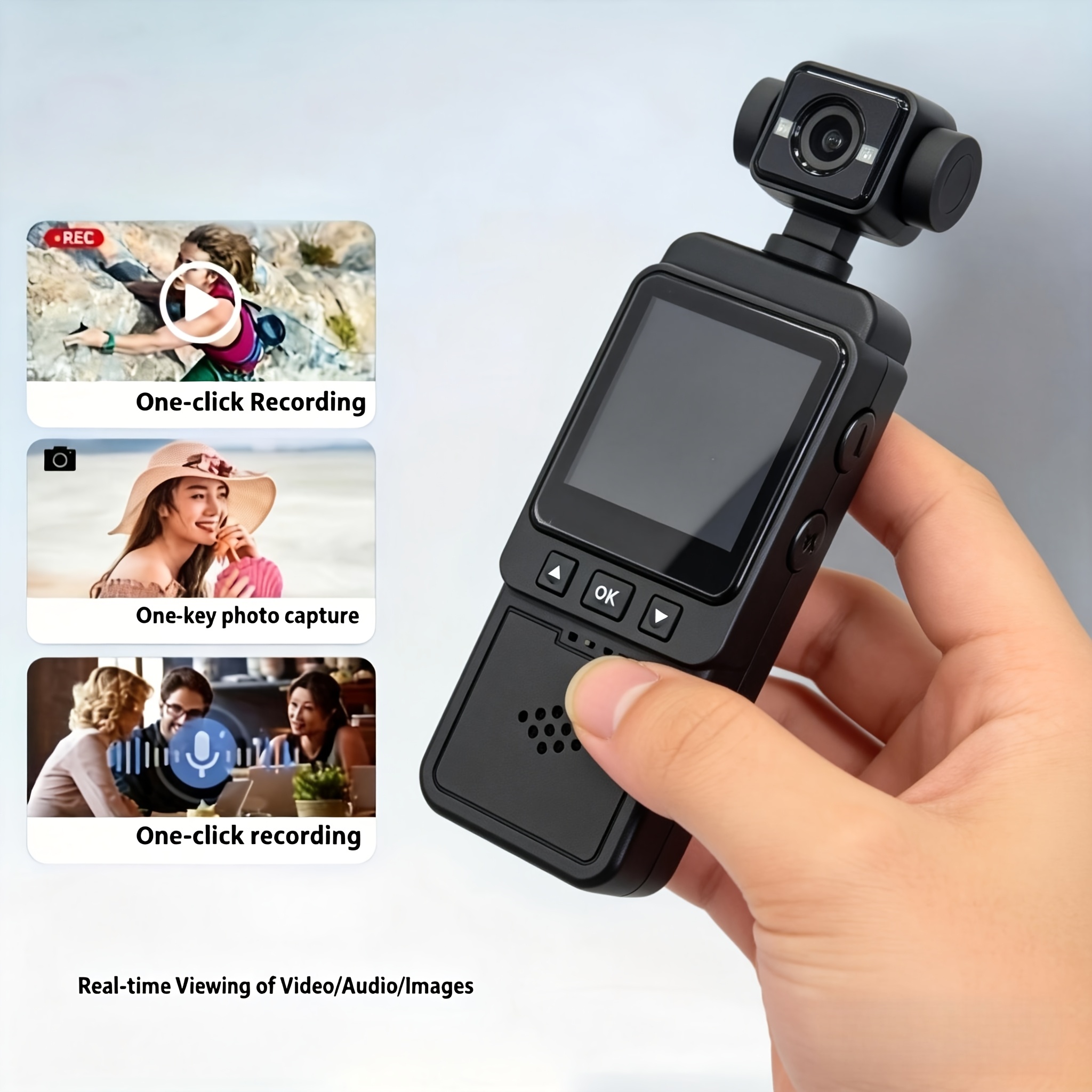 2K WiFi Gimbal Action Camera,  – Lens Camera Clip Bewertung und Preis