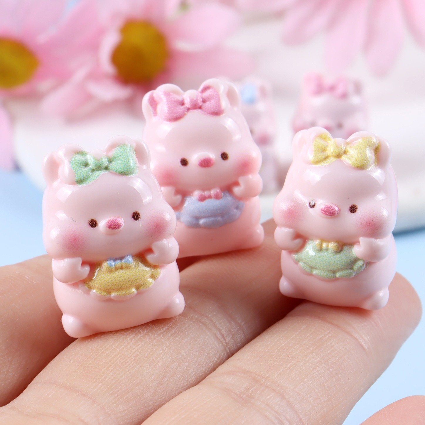 6PCS Mixed Cute Pig Resin Char – Yellow Phone Accessories Bewertung und Preis