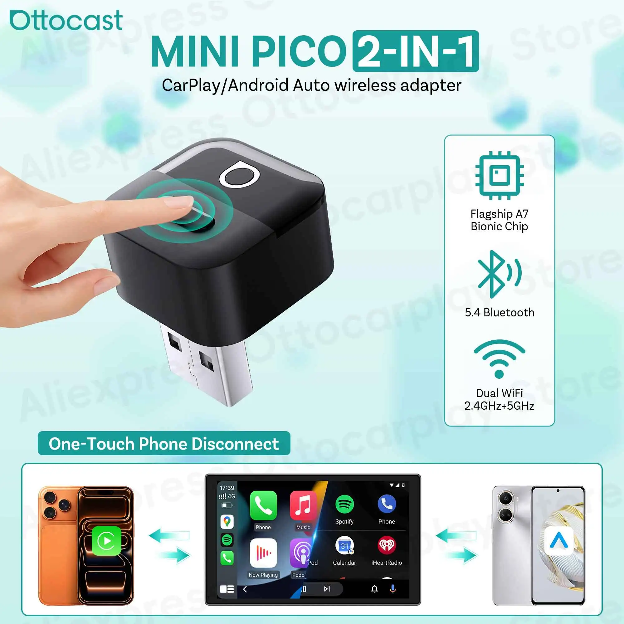 OTTOCAST Mini Pico 2026 Wirele – Phone Accessories For Android Bewertung und Preis